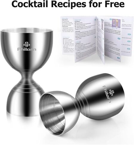 Philorn Bell Jigger for Bartending, Cocktail Jigger 2 OZ 1 OZ with Measurements Inside, Premium 304 Stainless Steel Shot Measure Double Jigger Bar Liquor Measuring Jigger in Saudi Arabia