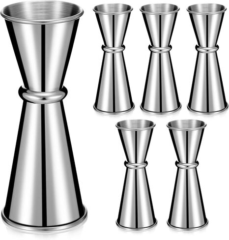 6 Pieces Jigger for Bartending Double Cocktail Japanese Jigger 2 oz 1 oz Stainless Steel Shot Glass Measuring Cup for Home Bar Drink Kitchen Bartender Tools in Saudi Arabia