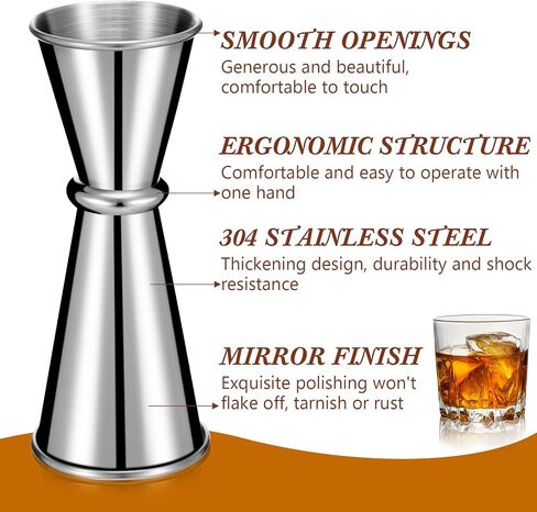 6 Pieces Jigger for Bartending Double Cocktail Japanese Jigger 2 oz 1 oz Stainless Steel Shot Glass Measuring Cup for Home Bar Drink Kitchen Bartender Tools in Saudi Arabia