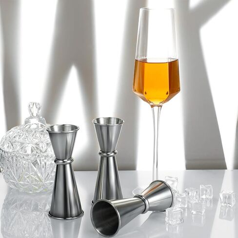 6 Pieces Jigger for Bartending Double Cocktail Japanese Jigger 2 oz 1 oz Stainless Steel Shot Glass Measuring Cup for Home Bar Drink Kitchen Bartender Tools in Saudi Arabia