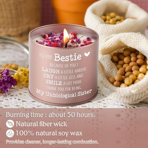 to My Bestie Gifts، هدايا Bestie للنساء، شموع معطرة باللافندر 9 أونصة، أفكار هدايا Bestie، هدايا عيد ميلاد فريدة من نوعها وعيد الشكر وعيد الأم لـ Bestie - وقت حرق لمدة 50 ساعة in Saudi Arabia