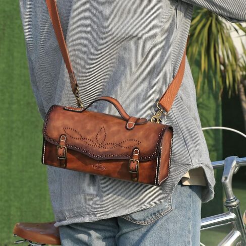 حقائب الدراجة الجلدية من TOURBON للرف الخلفي للدراجات، وحقيبة مقود الدراجة أسفل المقعد مع حزام الكتف in Kuwait