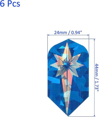 6 Pack Slim Dart Flights - PET Dart Accessories, Apply to Darts Game/Party/Entertainment (Blue) in Saudi Arabia