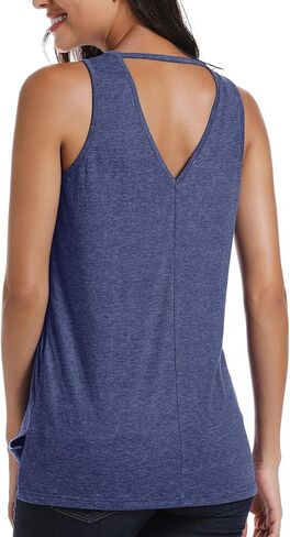 Womens Backless Tank Tops Sleeveless Workout Shirts Keyhole Blouse Sexy Yoga Tank Junior in Saudi Arabia