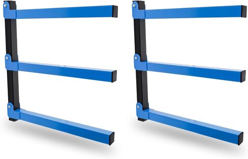 Lumber Storage Rack Garage Organization Wall Mount, Heavy Duty Metal Wood Rack with 3-Level System Shelves for Garage Wood Workshop Indoor Outdoor in Saudi Arabia