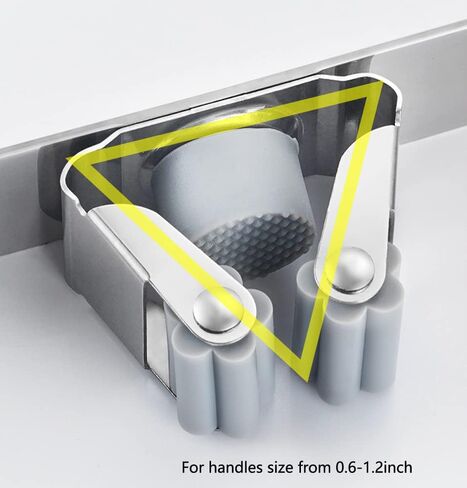 Broom Holder Wall Mount, 4 pack Heavy Duty Stainless Steel Mop and Broom Rack Holder Hanger for Laundry Garage Garden Organizer in Saudi Arabia