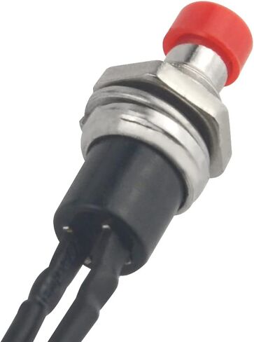 XINGYHENG 12PCS 7mm Round Momentary Push Button Switch 2 Pin On Off Spst Normal Open Light Up Push Buttons Switches with 200mm Pre-Soldered Wire (Red) in Saudi Arabia