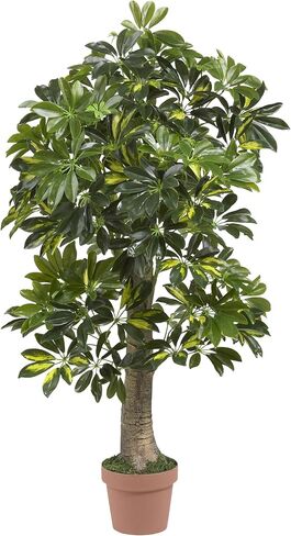 Nearly Natural 4ft. Schefflera (Real Touch) Silk Tree, Green in Saudi Arabia