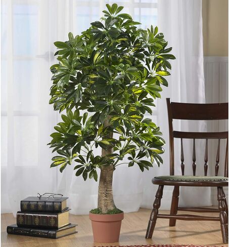 Nearly Natural 4ft. Schefflera (Real Touch) Silk Tree, Green in Saudi Arabia
