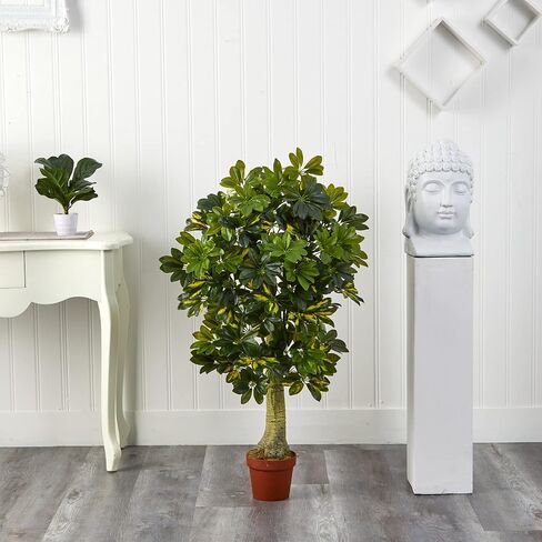 Nearly Natural 4ft. Schefflera (Real Touch) Silk Tree, Green in Saudi Arabia