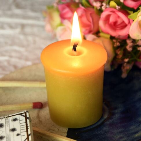 Pure Beeswax Votive Candles-6 Pack Natural Votives Set for Home Room Decor Party Wedding Spa Gift in Saudi Arabia