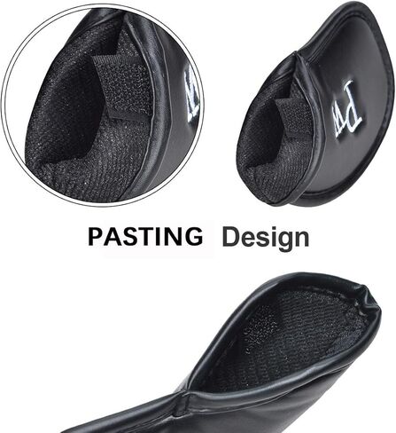 أغطية رأس حديدية لنادي الجولف، مجموعة أغطية رأس جولف Songway 12 قطعة، مجموعة أغطية رأس حديدية من الجلد الصناعي السميك تناسب جميع العلامات التجارية Titleist، Callaway، Ping in Kuwait