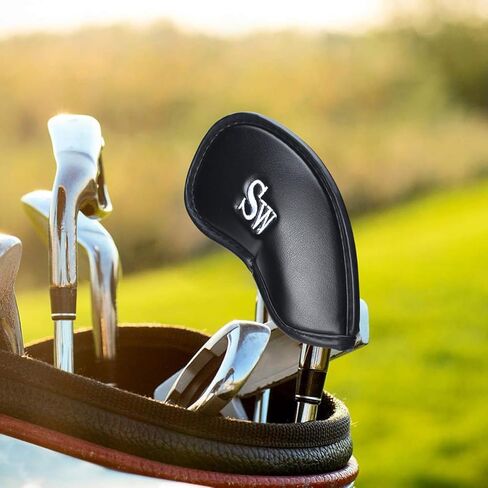 أغطية رأس حديدية لنادي الجولف، مجموعة أغطية رأس جولف Songway 12 قطعة، مجموعة أغطية رأس حديدية من الجلد الصناعي السميك تناسب جميع العلامات التجارية Titleist، Callaway، Ping in Kuwait