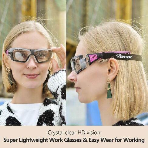SAFEYEAR Women's Anti Fog Safety Goggles Glasses with HD Anti Scratch Resistant Lenses Work Goggles for Nurse Eye Protection in Saudi Arabia