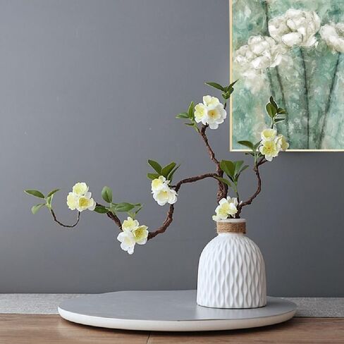 WEISPARK Artificial Flowers, 2pcs Fake Cherry Blossom Branches 31 Inch Long Stem Silk Flowers for DIY Vase Home Hotel Office Wedding Party Garden Decor (Champagne) in Saudi Arabia
