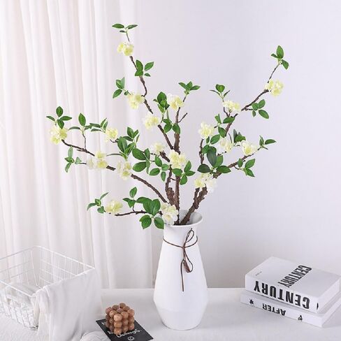 WEISPARK Artificial Flowers, 2pcs Fake Cherry Blossom Branches 31 Inch Long Stem Silk Flowers for DIY Vase Home Hotel Office Wedding Party Garden Decor (Champagne) in Saudi Arabia