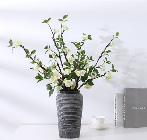 WEISPARK Artificial Flowers, 2pcs Fake Cherry Blossom Branches 31 Inch Long Stem Silk Flowers for DIY Vase Home Hotel Office Wedding Party Garden Decor (Champagne) in Saudi Arabia