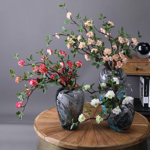 WEISPARK Artificial Flowers, 2pcs Fake Cherry Blossom Branches 31 Inch Long Stem Silk Flowers for DIY Vase Home Hotel Office Wedding Party Garden Decor (Champagne) in Saudi Arabia