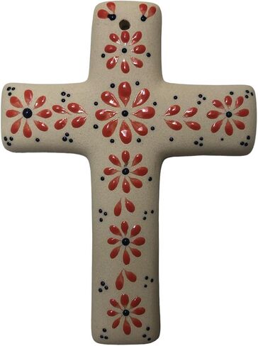 Generic LA CEIBA Designs, Colorful Hand Painted Mexican Ceramic Wall Cross (Royal blue) in Saudi Arabia