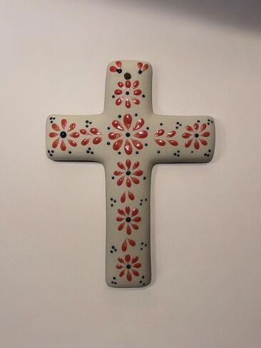 Generic LA CEIBA Designs, Colorful Hand Painted Mexican Ceramic Wall Cross (Royal blue) in Saudi Arabia