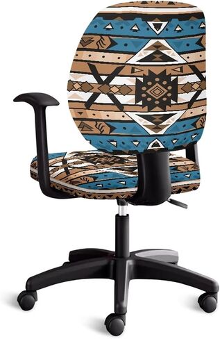 Southwestern Pattern Office Chair Cover Stretchable 2 Piece,Navajo Native American Tribal Computer Chair Backrest Cover and Seat Cushion Cover Elastic Desk Chair Cover in Saudi Arabia