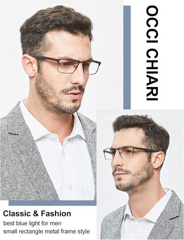 OCCI CHIARI Blue Light Filter Glasses For Men Square Eyeglasses Frame Computer Gaming Glasses Nerdy in Saudi Arabia