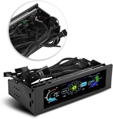 V BESTLIFE وحدة تحكم في سرعة المروحة جهاز كمبيوتر شخصي، وحدة تحكم في مروحة وحدة المعالجة المركزية، مستشعر درجة حرارة الكمبيوتر، محرك تبريد الكمبيوتر، لوحة LCD الأمامية in Kuwait