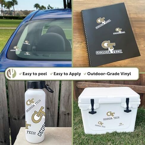 Desert Cactus Georgia Tech Stickers Yellow Jackets GT Institute of Technology Vinyl Decals Laptop Water Bottle Car Scrapbook (Type 2 C) in Saudi Arabia