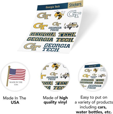 Desert Cactus Georgia Tech Stickers Yellow Jackets GT Institute of Technology Vinyl Decals Laptop Water Bottle Car Scrapbook (Type 2 C) in Saudi Arabia