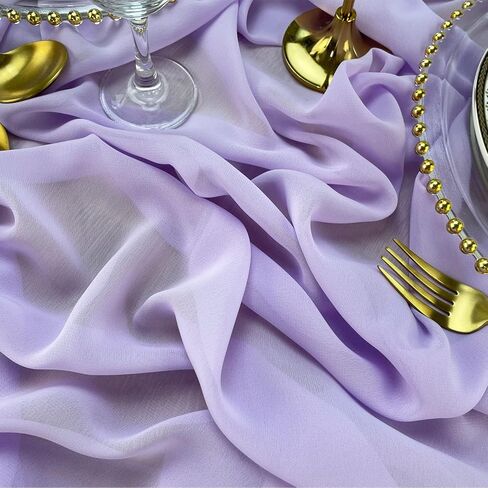 مفارش طاولة من الشيفون، مفارش طاولة زفاف شفافة ورومانسية، زينة لحفلات الزفاف (أحمر، 10 أقدام) in Kuwait