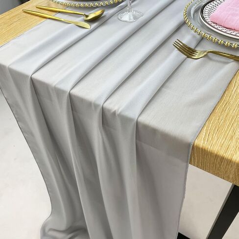 Chiffon Table Runners Romantic Sheer Wedding Table Runner Top Table Bridal Party Decoration (Red, 10ft) in Saudi Arabia