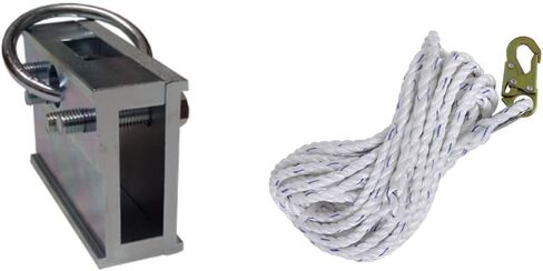 GUARDIAN 10600 Standing Seam Roof Clamp & Bucket of Safe-Tie - 5 Gallon Bucket, 50 ft. Vertical Lifeline Assembly, 5 Temper Reusable Anchor, Safety Harness Kit in Kuwait