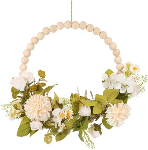 Cabilock Faux Wood Bead Garland Indoor Hanging Decoration Artificial Garland Wreaths for Front Door Garland in Saudi Arabia