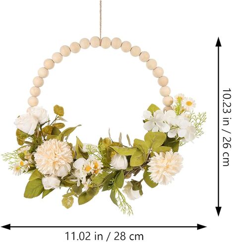 Cabilock Faux Wood Bead Garland Indoor Hanging Decoration Artificial Garland Wreaths for Front Door Garland in Saudi Arabia