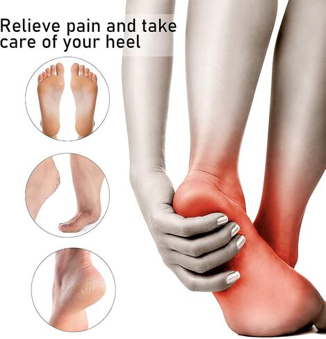 Heel Cups for Heel Pain Plantar Fasciitis 【Updated Version】 Men and Women Adjustable Heel Sleeves Pain Relief Heel Protectors for Spurs Achilles Tendonitis Sore Bruising (Black, W 4.5-9.5 / M 5-8) in Saudi Arabia