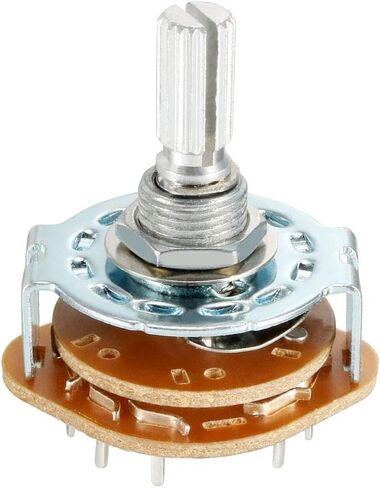 uxcell 6mm 2P5T 2 Pole 5 Position Selectable Single Deck Band Selector Rotary Switch in Saudi Arabia