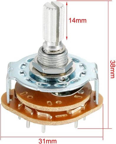 uxcell 6mm 2P5T 2 Pole 5 Position Selectable Single Deck Band Selector Rotary Switch in Saudi Arabia