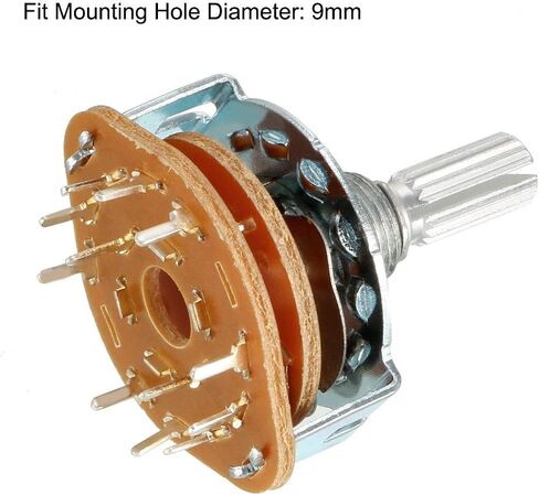 uxcell 6mm 2P5T 2 Pole 5 Position Selectable Single Deck Band Selector Rotary Switch in Saudi Arabia