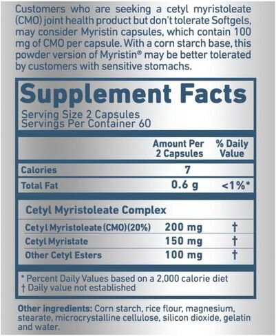Myristin Cetyl Myristoleate (CMO) Capsules (120 Count) in Saudi Arabia