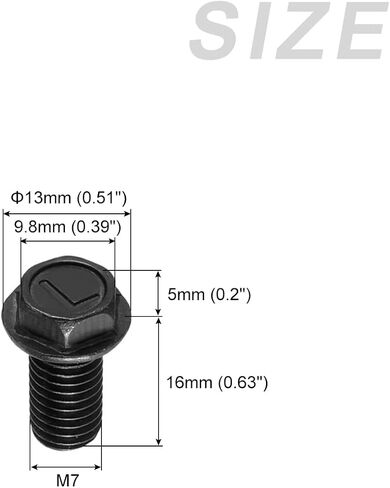 مسامير رأس سداسية ذات حواف (M7x16mm) 4 قطع، مسمار سداسي لليد اليسرى برغي خيط كامل - لمثبتات أجهزة البناء المنزلية in Saudi Arabia