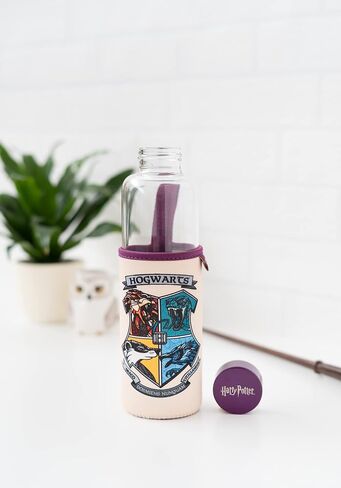 Grupo Erik Harry Potter Glass Water Bottle - 500ml / 17oz - Glass Bottle - Hot&Cold Water Bottle - Water Bottle 500ml - Harry Potter Water Bottle - Harry Potter Merchandise - Harry Potter Gifts in Saudi Arabia
