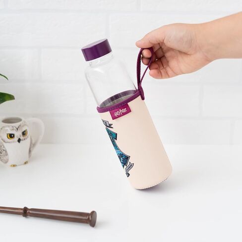 Grupo Erik Harry Potter Glass Water Bottle - 500ml / 17oz - Glass Bottle - Hot&Cold Water Bottle - Water Bottle 500ml - Harry Potter Water Bottle - Harry Potter Merchandise - Harry Potter Gifts in Saudi Arabia