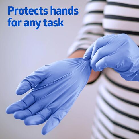 Medline MDS6800 SensiCare Ice Nitrile Exam Glove, Powder-Free with SmartGuard Film, 9.5" Length, XS, Dark Blue, Pack of 2500 in Saudi Arabia