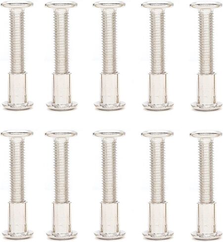 BinifiMux 10-Set M8x45mm برشام غاطسة عرافة غطاء البراغي وصواميل أسطوانة الرأس السداسية لكراسي أسرة الأثاث، مطلي بالنيكل in Kuwait