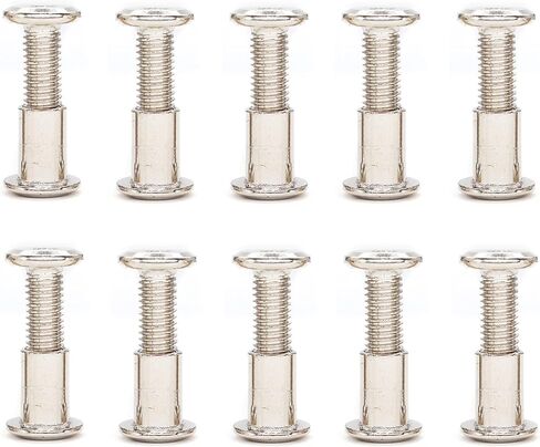 BinifiMux 10-Set M8x45mm برشام غاطسة عرافة غطاء البراغي وصواميل أسطوانة الرأس السداسية لكراسي أسرة الأثاث، مطلي بالنيكل in Kuwait