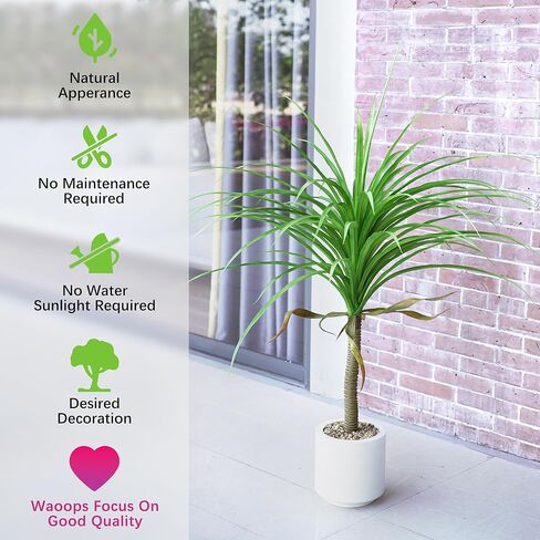 Aritificial Tree 4.3Ft Faux Dracaena Draco Agave Plants in Stable Pot for Home Decor Outdoor or Indoor Office Decoration Housewarming Gift in Kuwait