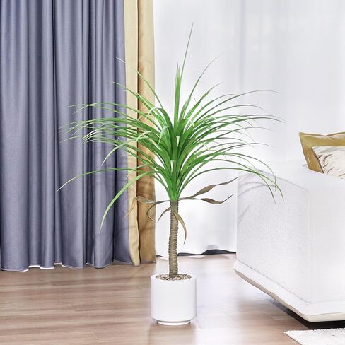 Aritificial Tree 4.3Ft Faux Dracaena Draco Agave Plants in Stable Pot for Home Decor Outdoor or Indoor Office Decoration Housewarming Gift in Kuwait