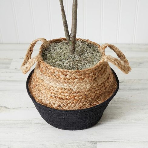 Nearly Natural 3ft. Artificial Fiddle Leaf Fig Tree with Handmade Cotton & Jute Woven Planter DIY Kit - Set of 2 in Saudi Arabia