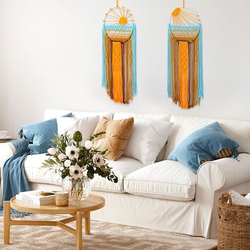 Betylifoy غروب الشمس Macrame الجدار شنقا نسيج الشمس حلم الماسك المنسوجة شرابة بوهو كبير Dreamcatcher شروق الشمس Macrame المفروشات جدار الفن ديكور لغرفة النوم الحضانة غرفة المعيشة (غروب الشمس) in Kuwait