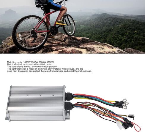 Alomejor Electric Bike Controller, 48V 72V 60A Dual Mode 18 Tube Sine Controller with Connector for Scooter Lithium Battery Modification in Saudi Arabia